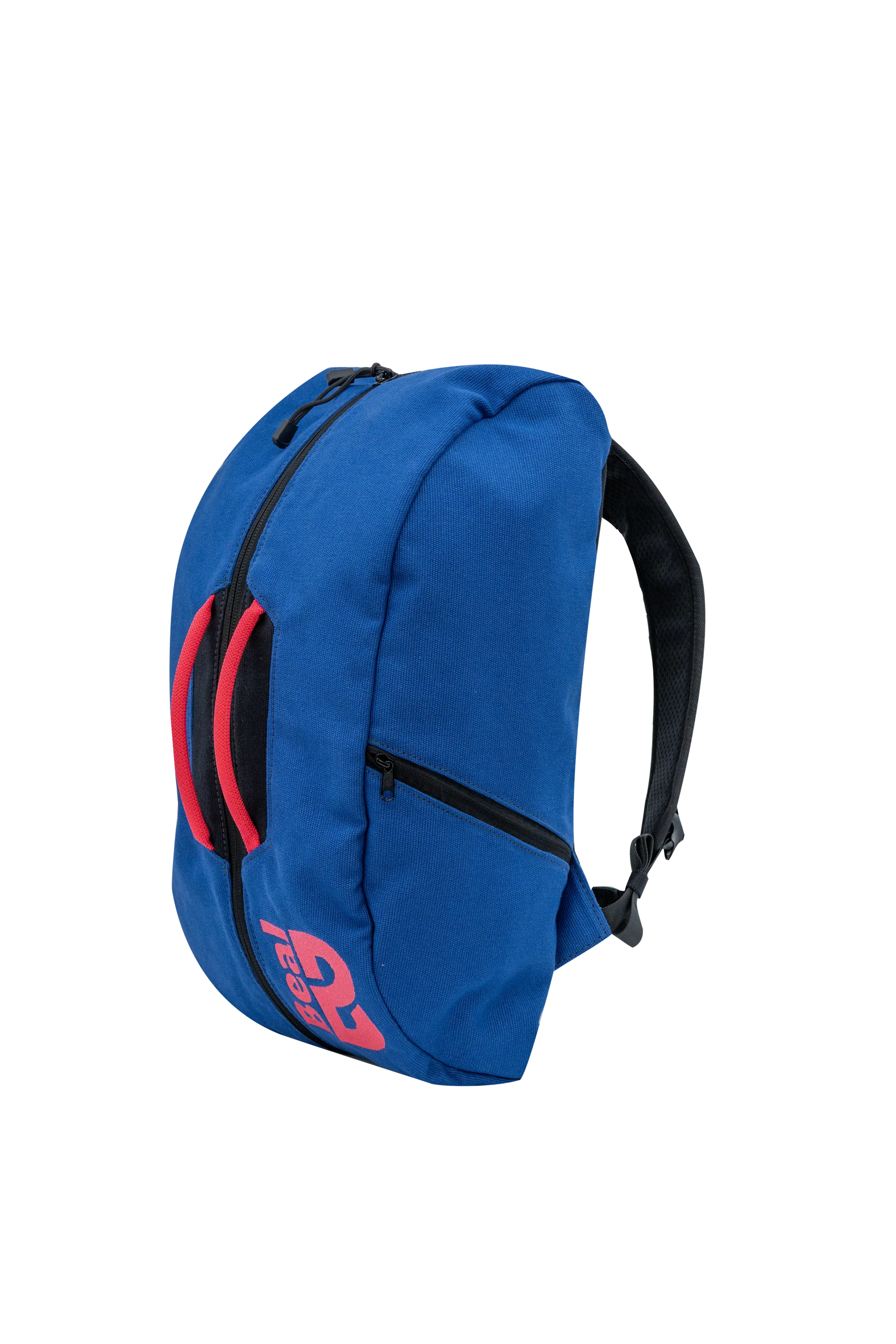 Blue shoulder kit bag with red highlights