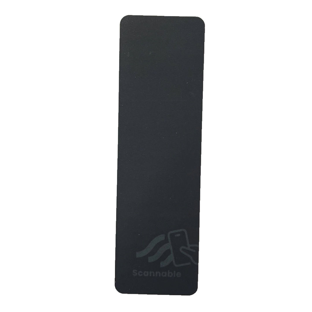Grey oblong rope label