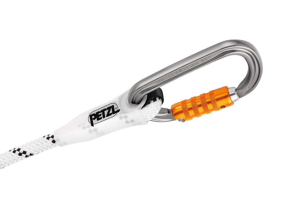 Thumbnail: Petzl grillon lanyard rope and carabiner with orange lock
