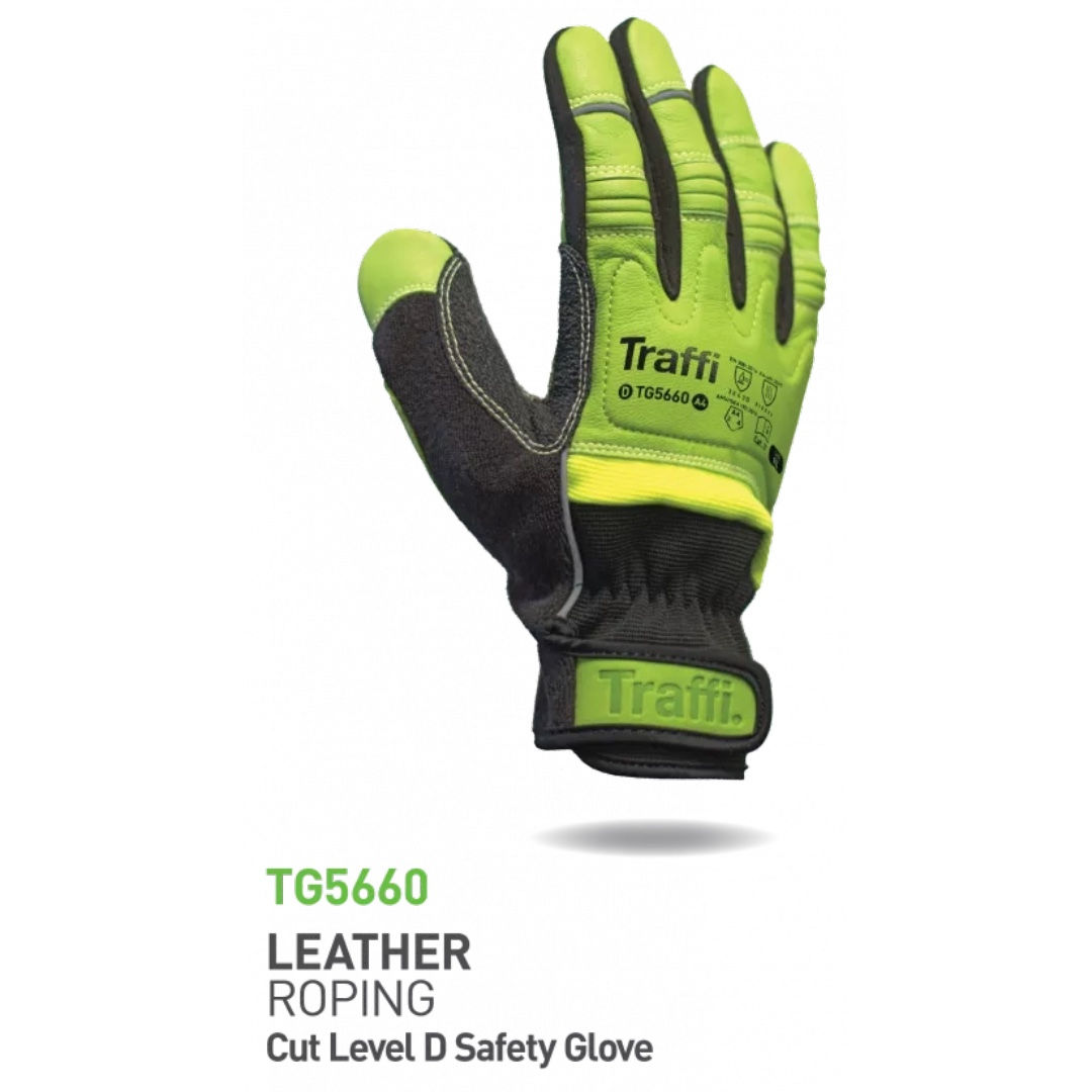Traffi TG5660 Leather Roping Safety Glove