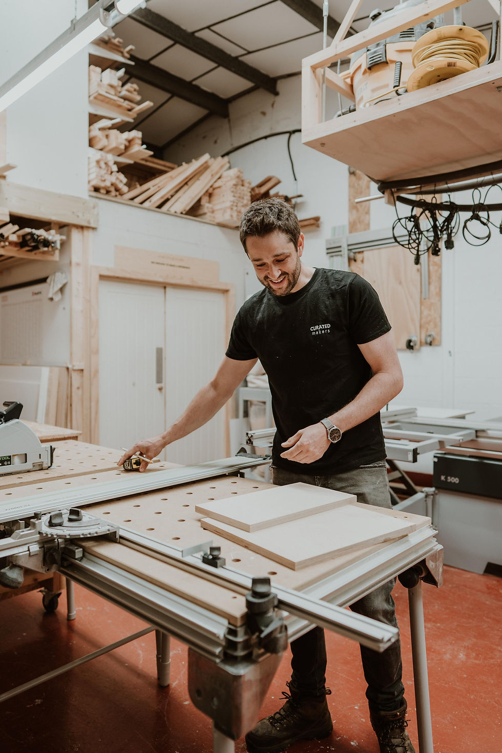 Tom working in the worshop.