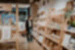 A shopper browsing in a Curated Makers shop