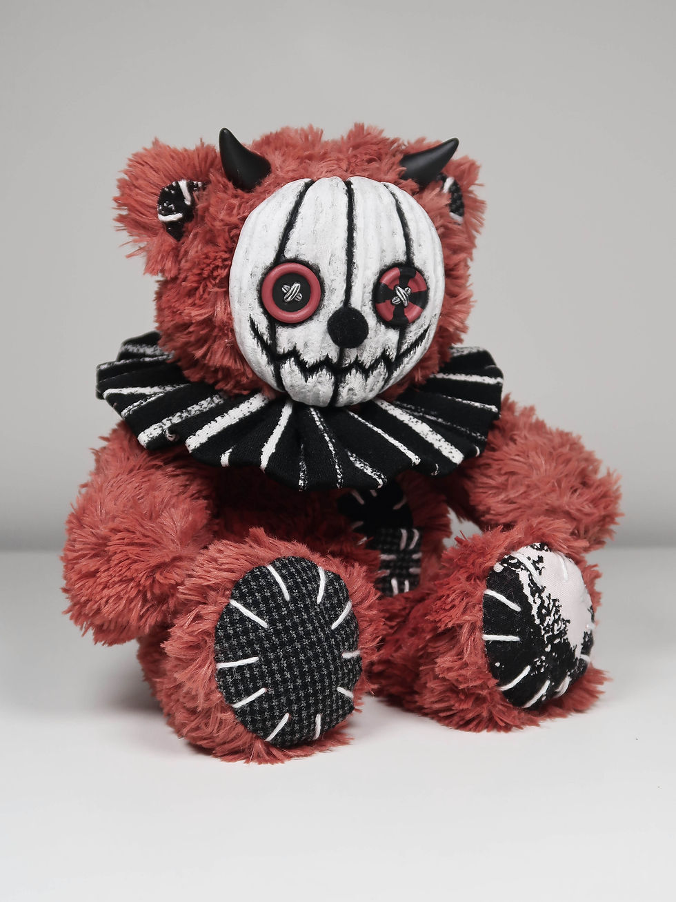 Thumbnail: Creepy pumpkin clown upcycled teddybear