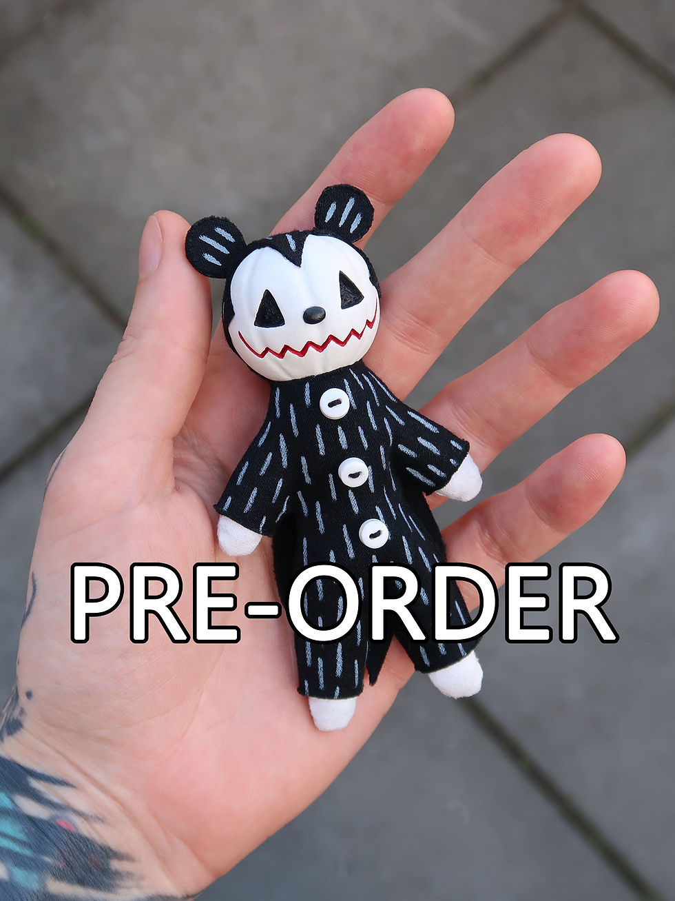 Thumbnail: 4.5" Pumpkin Vampire Teddy mini doll (PRE-ORDER)