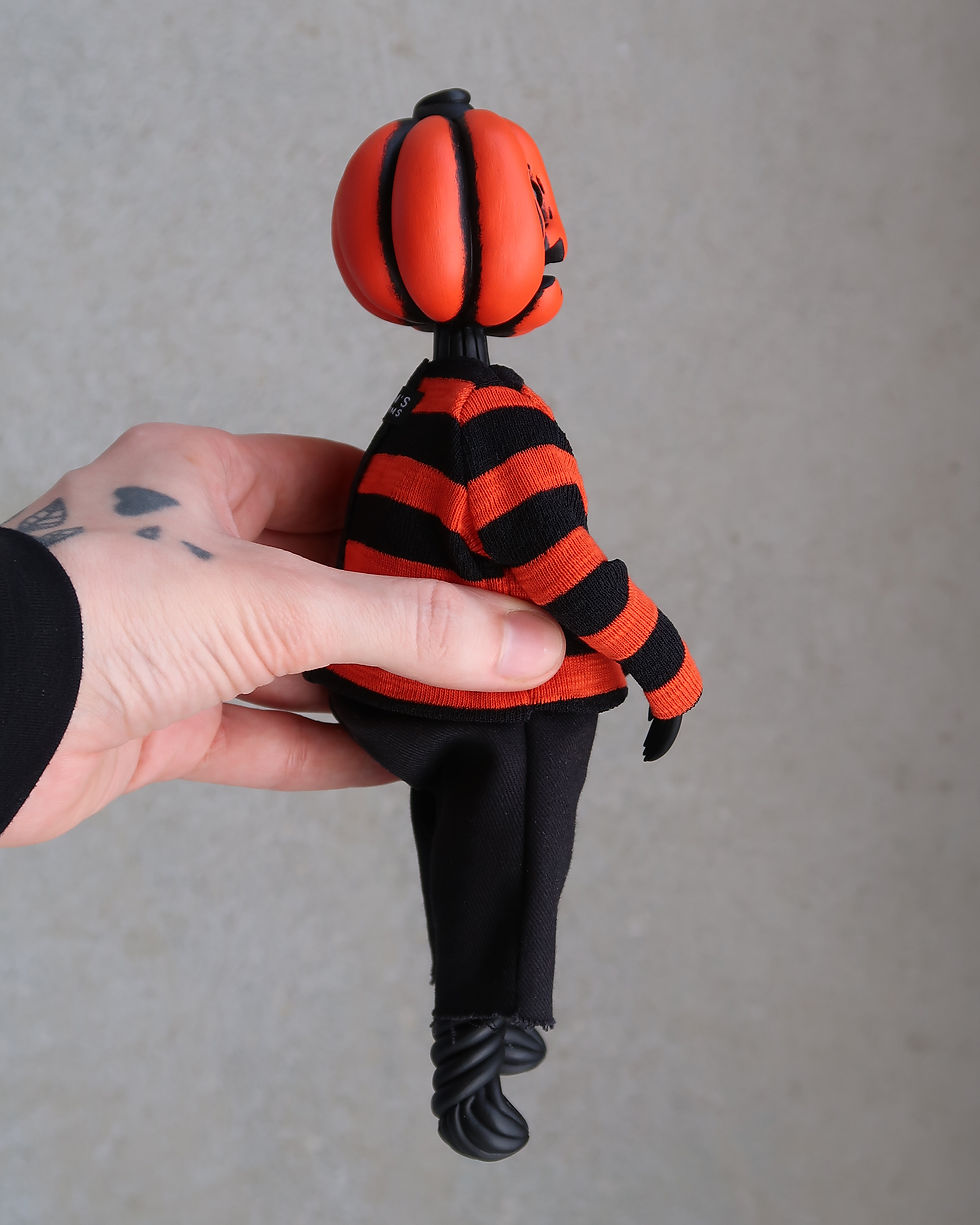 Thumbnail: 9" Classic Jack O'Lantern pumpkin doll (free shipping)