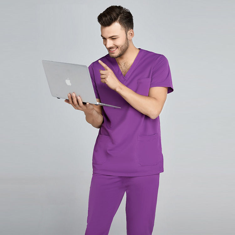 Thumbnail: Scrubs Set Medical Scrubs Suit  Short Long Sleeves Medical Scrubs Uniforms