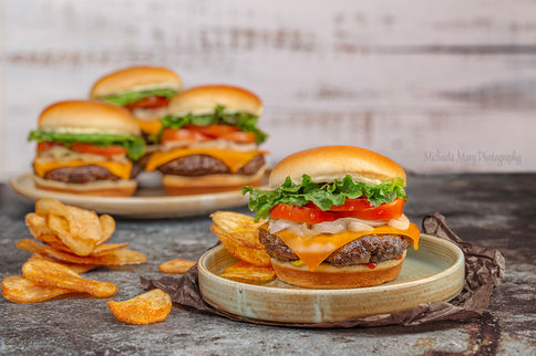 best burger photo Restaurant interior photographer in durham region