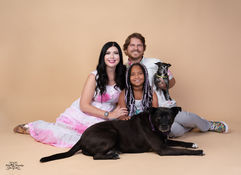 family having a photo shoot with their dog in ogden utah with pet photography Lisa olson 