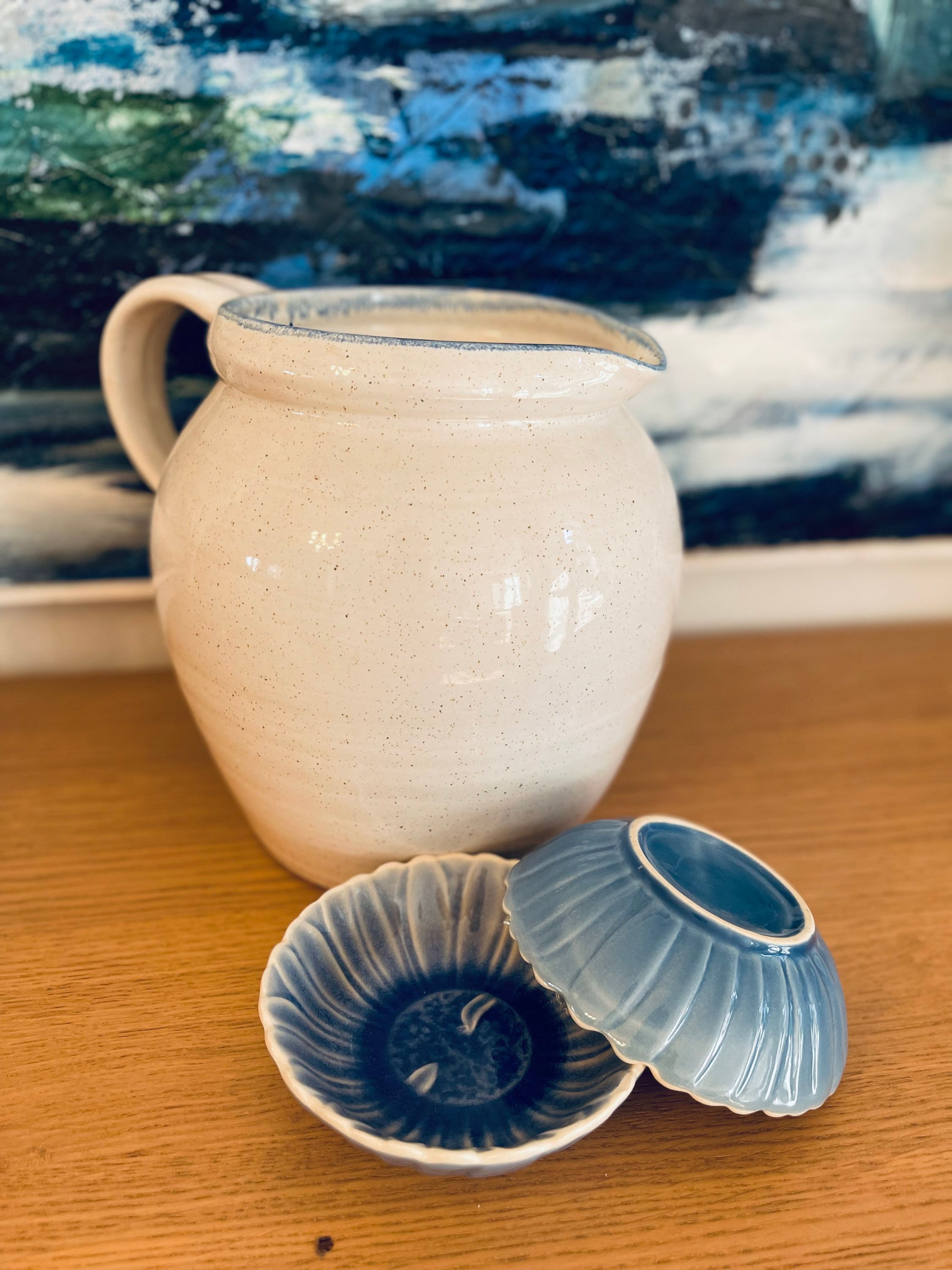 vintage Tonkrug, Vase, grosser Krug