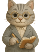 gato cinza de terno em pé escrevendo