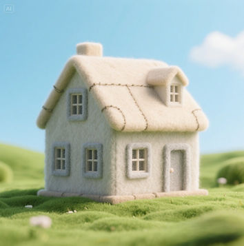 casinha estilizada em feltro sem cor