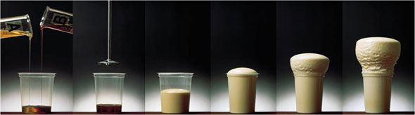 우레탄폼 팽창 과정