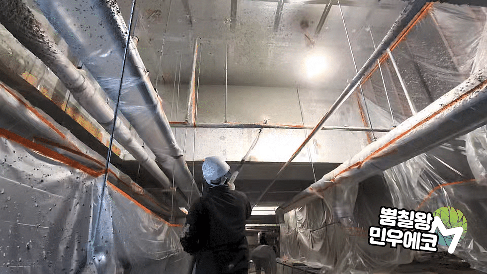 뿜칠 본작업, 적층시공