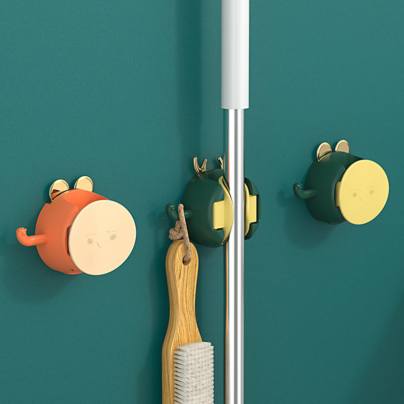Wall-Mounted Mop & Broom Holder with Hook
