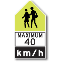 School Zone Pictogram 40 km / h Signs MP - 60 cm x 90 cm | wholesale-safety