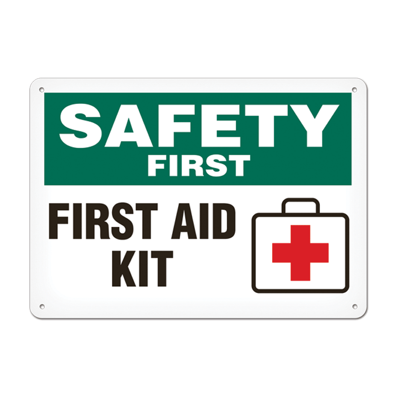 Safety First: First Aid Kit Sign | wholesale-safety