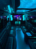 CharlotteLUX Party Bus Interior in Blue Lighting