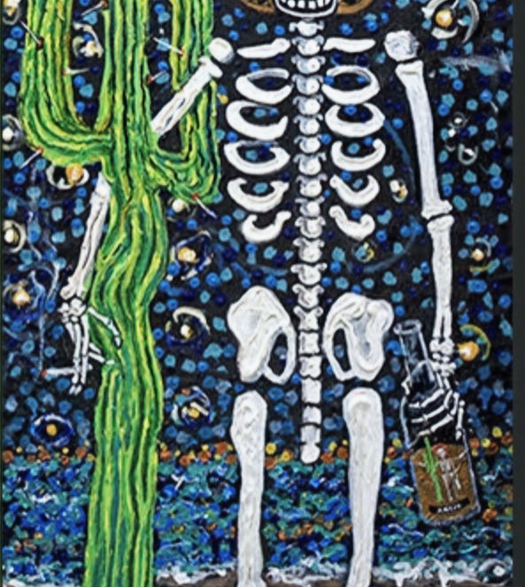 Drunken Skeleton with Sagauro