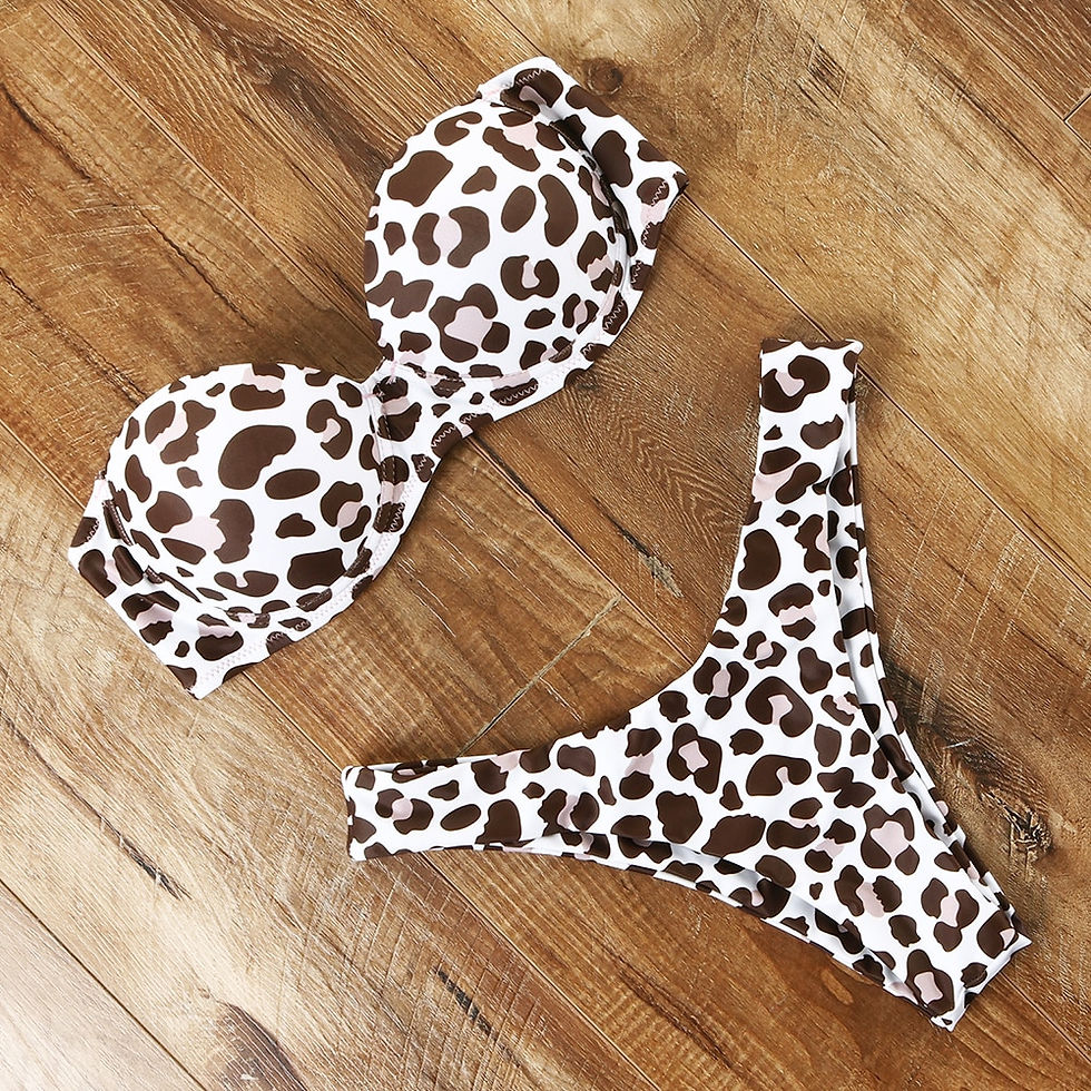Thumbnail: Animal Print Strapless Two Set
