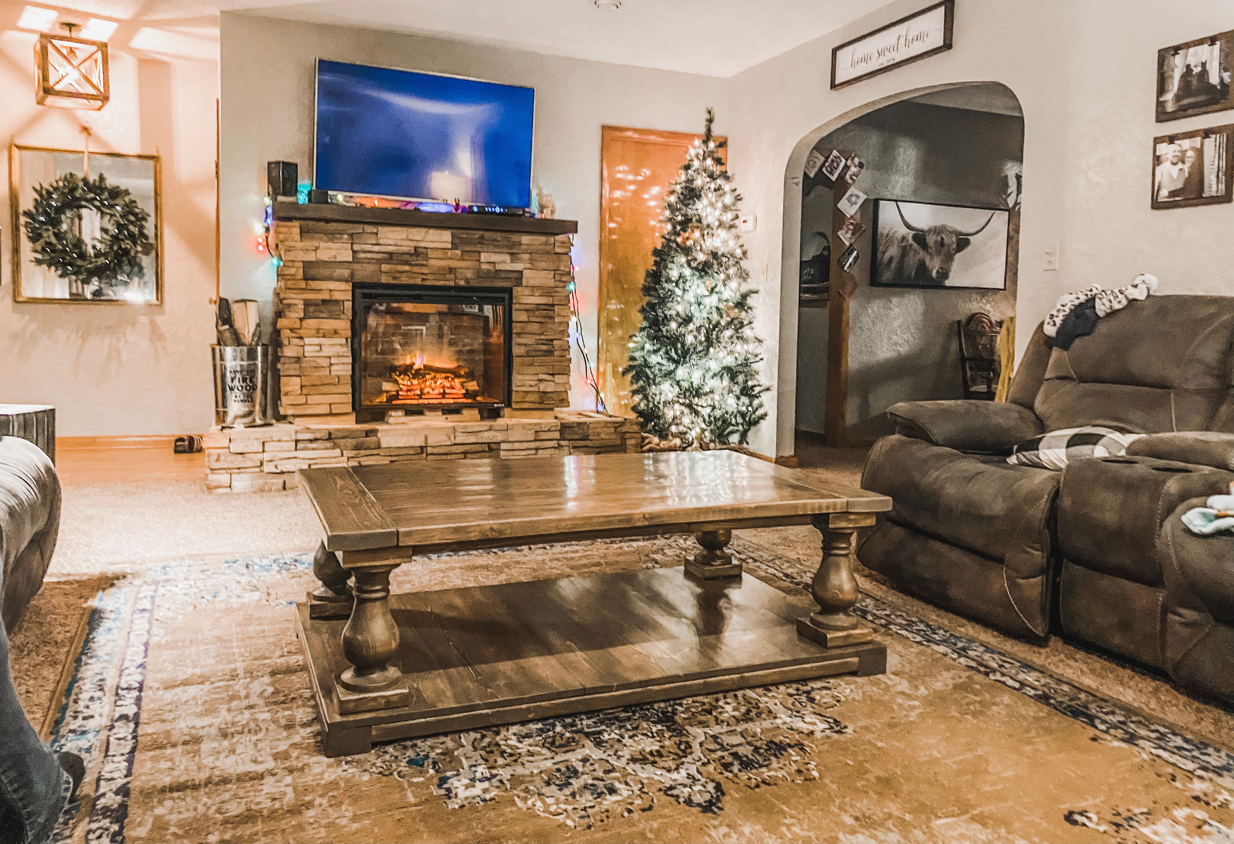 Custom Chunky-Leg Balustrade Coffee Table