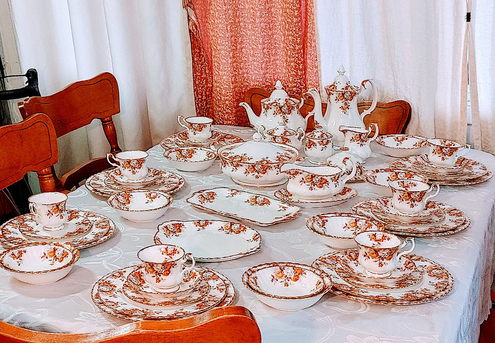 Thumbnail: Royal Albert Coffee & Tea Set. Lenora Pattern