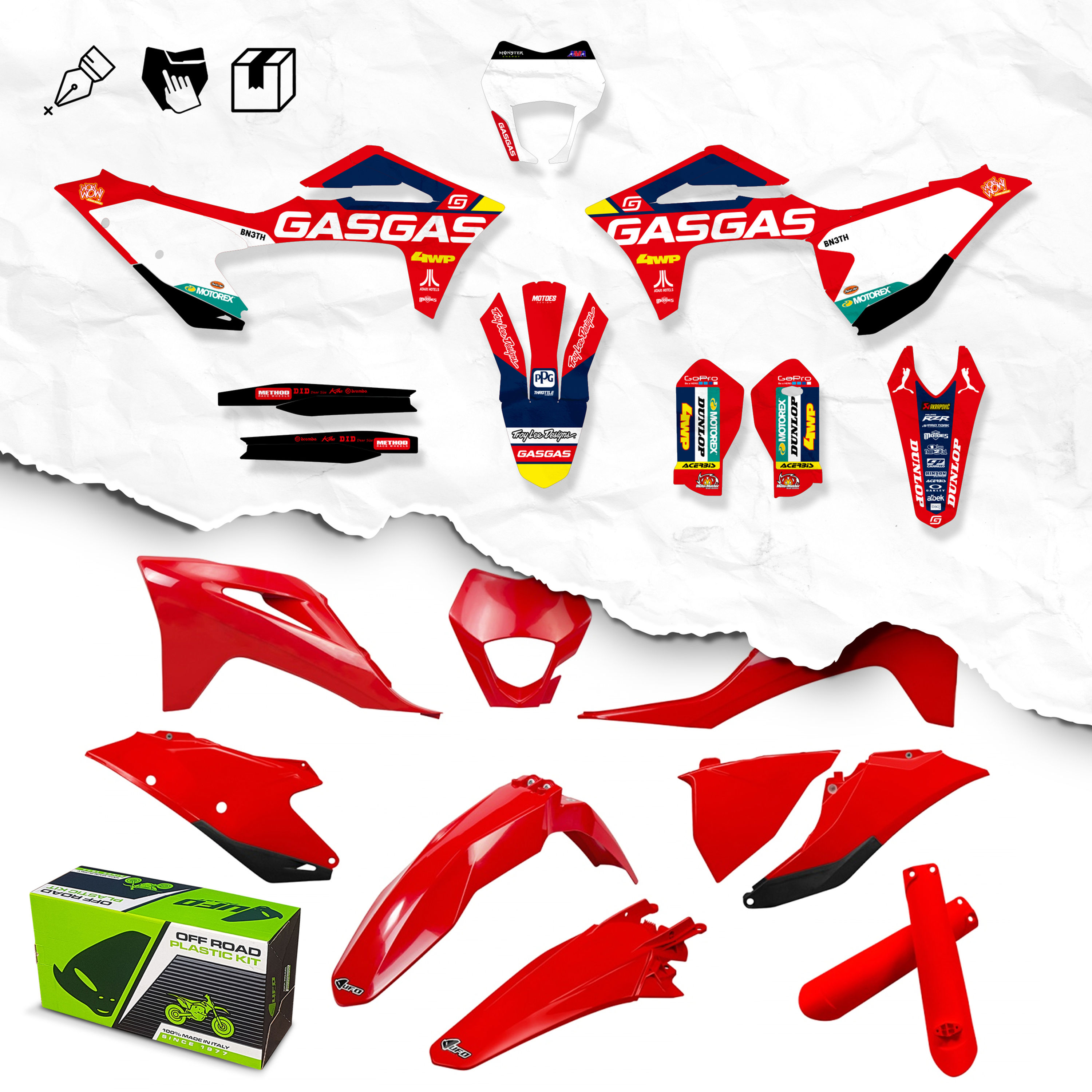 READY TO INSTALL STICKER-APPLIED PLASTIC SET FOR GASGAS 2021-2023