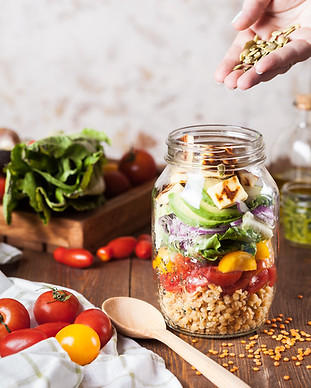 Salade dans un pot