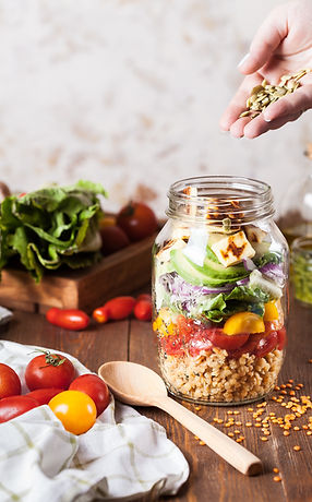 Salade dans un pot