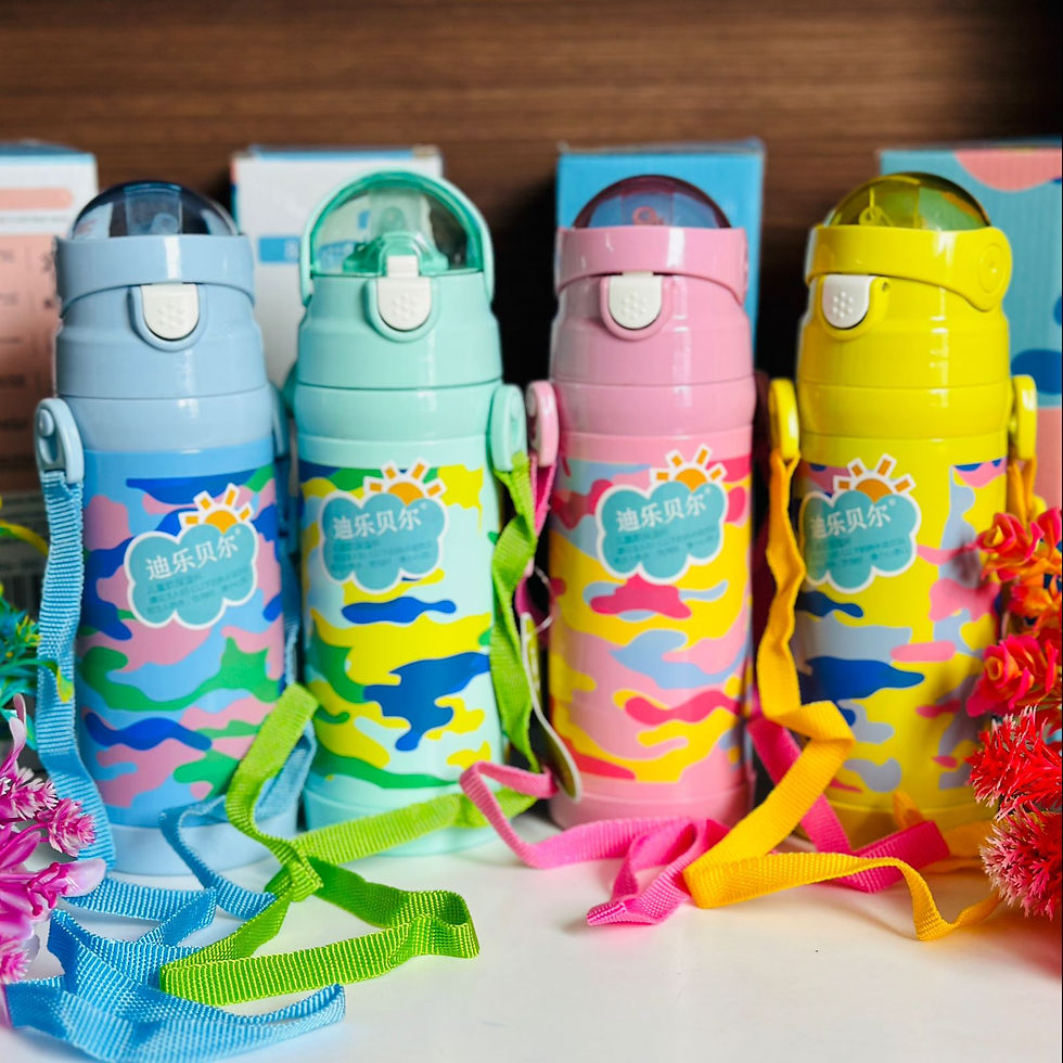 Thumbnail: Colorful Camouflage Insulated Sipper Bottle with Strap – 350ml