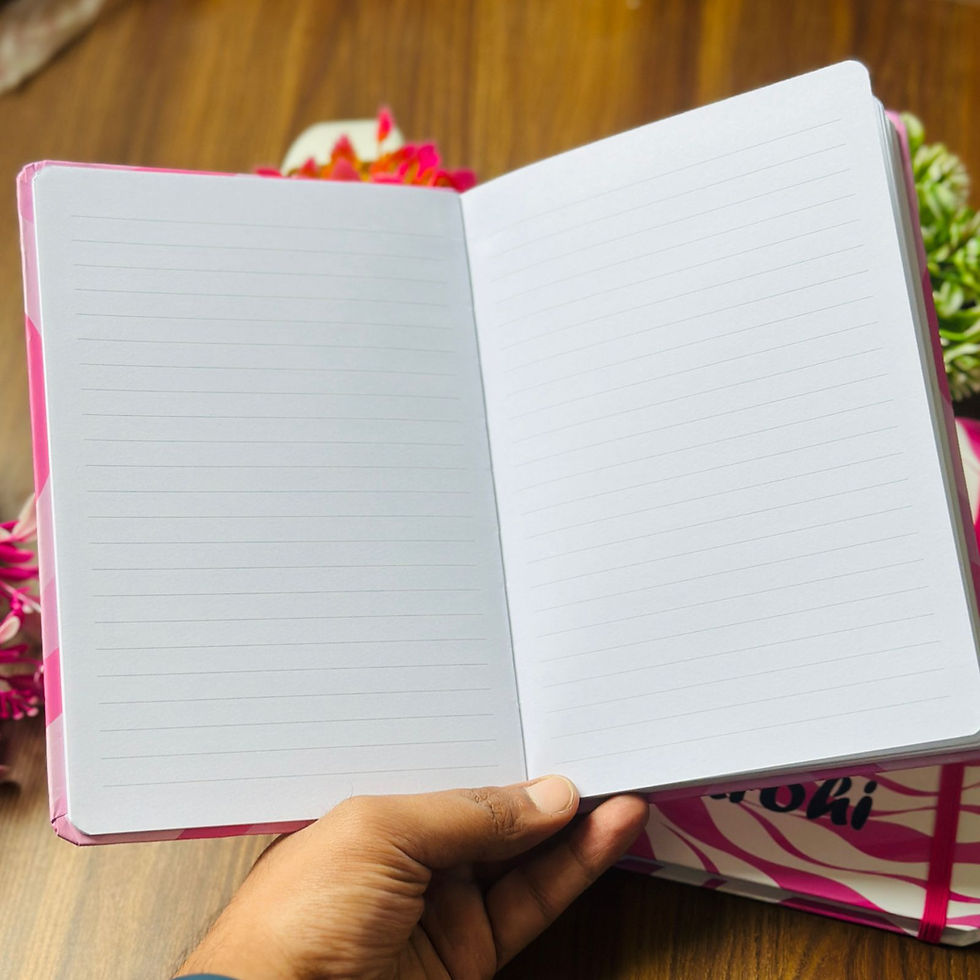 Thumbnail: Ruled Pink  notepads with elastic to close