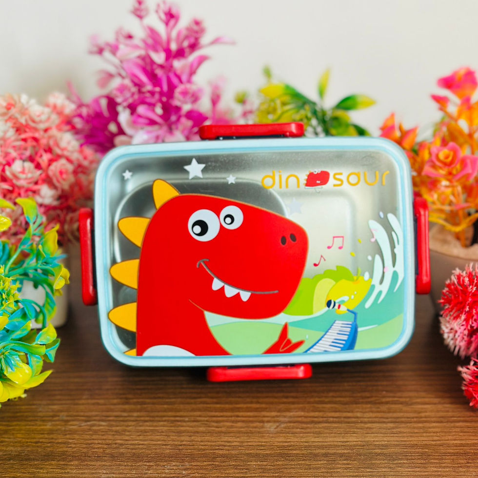 Thumbnail: Compact size insulated steel lunch box with steel spoon & leak-proof container