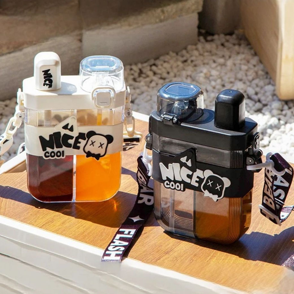 Thumbnail: Dual section sipper bottle with 2 way drinking option - 600 ml