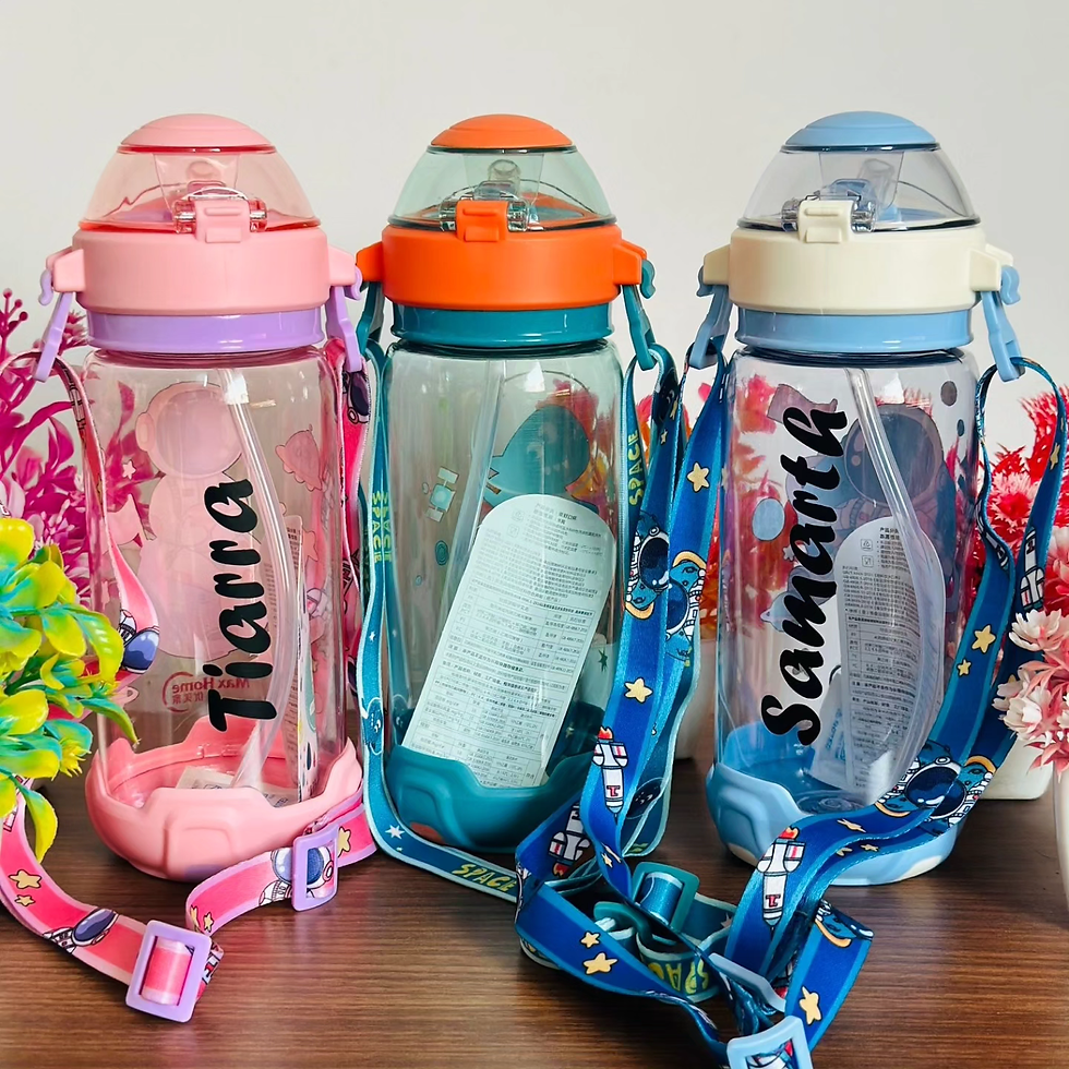 Thumbnail: Rocket shaped BPA free plastic sipper bottle 