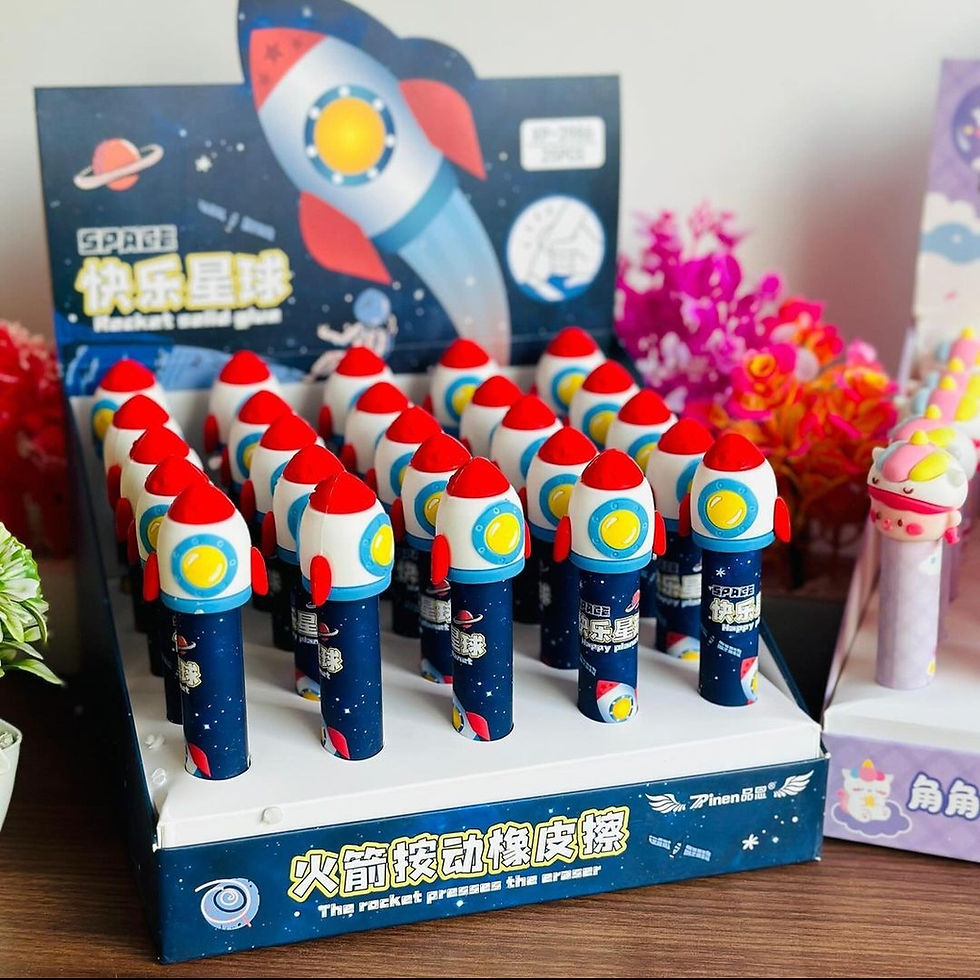 Thumbnail: Unicorn & space themed push long erasers