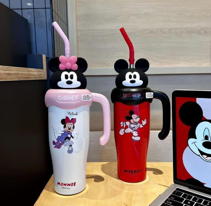 Thumbnail: Cartoon themed insulated steel tumbler with cartoon design cap - 1200ml