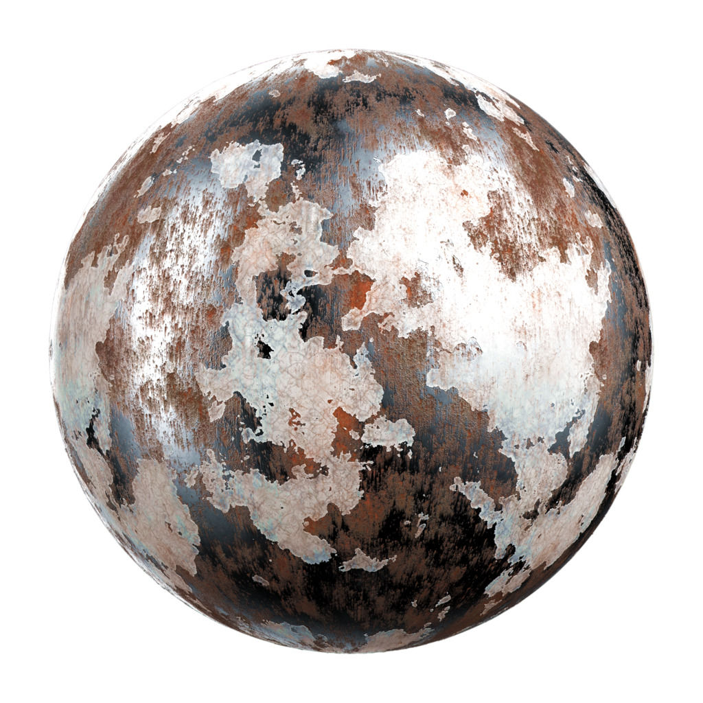 Carbon White Burned Rusty Metal Panel 12