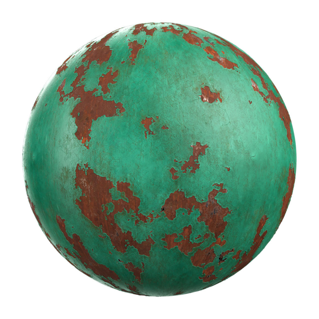 Carbon Green Rusty Peeling Metal Panel 6