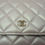 Thumbnail: Chanel Matelasse Chain Wallet Leather White Iridescent