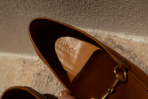 Luxe groom shoes for elopement Gucci