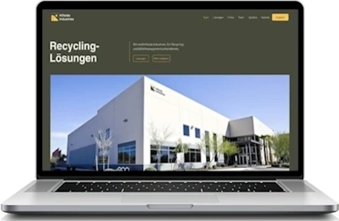 Website Template am Laptop