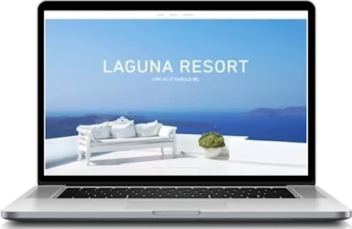 Landingpage am Laptop