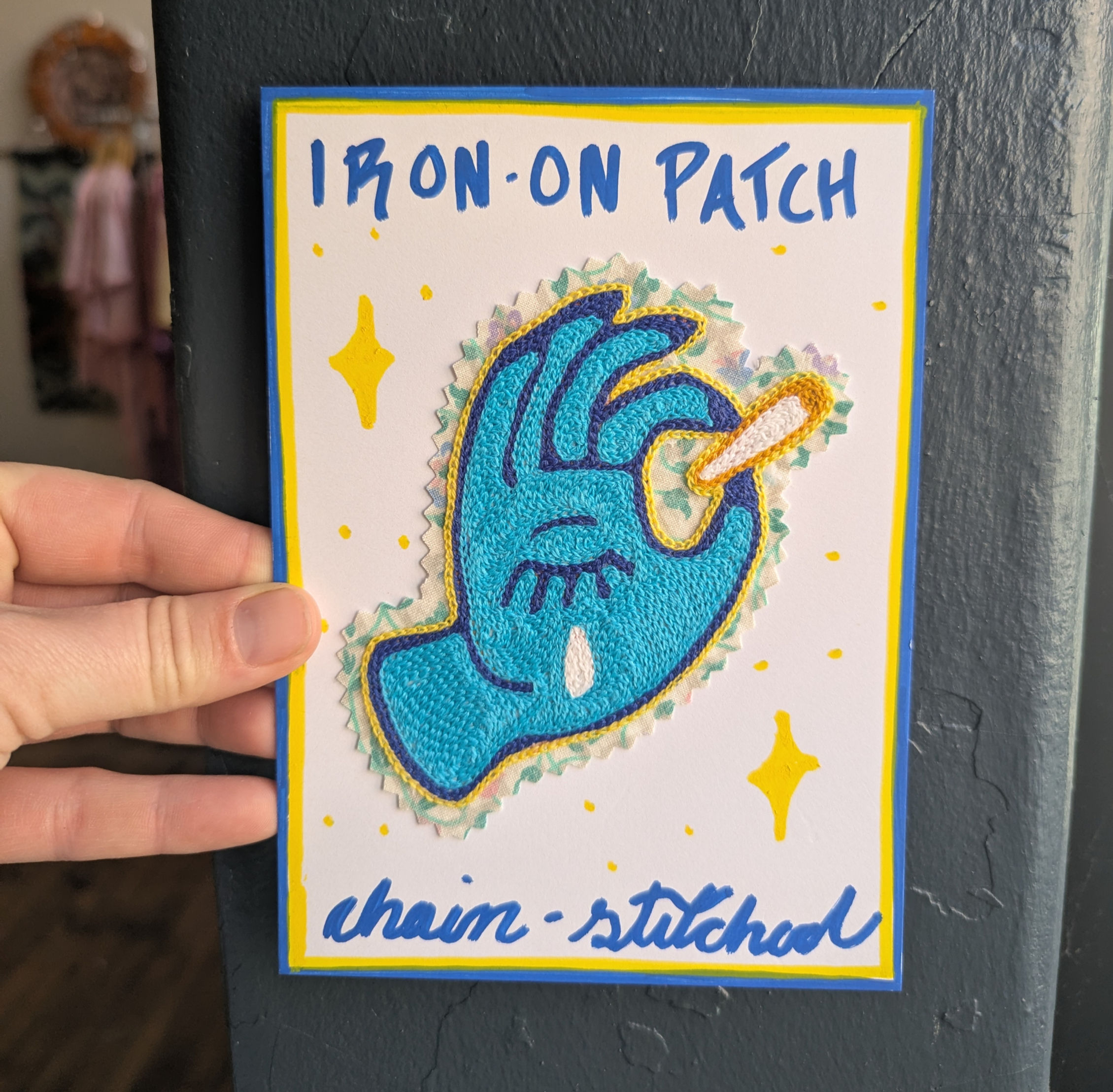 4'' Smoking Hand Iron-On Patch