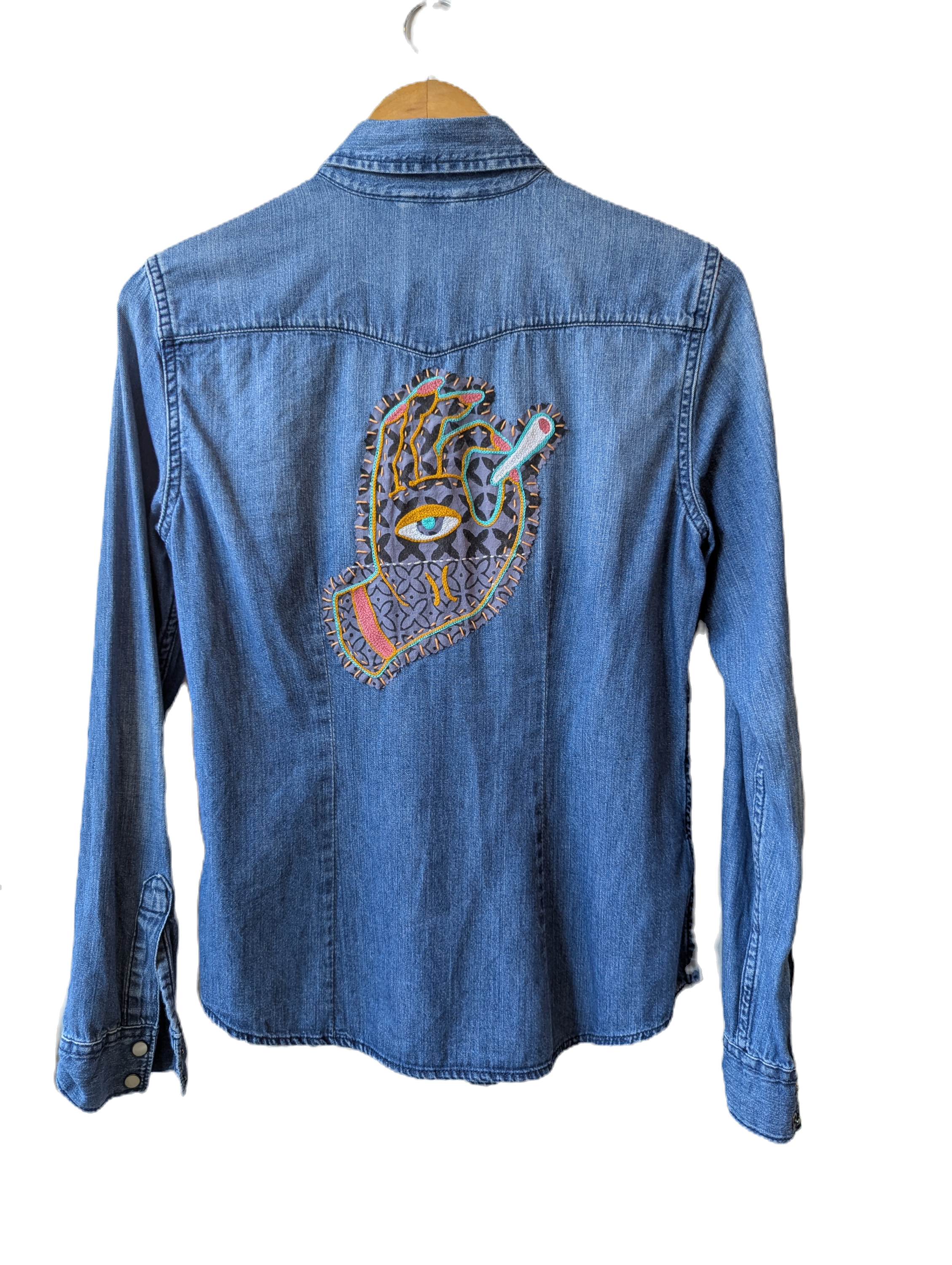 Patched Denim Shirt (Women's S)