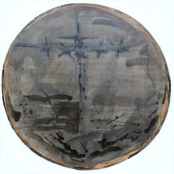 “Arrival of a plane, VI” õli, lõuend 2016 (80×80 cm)