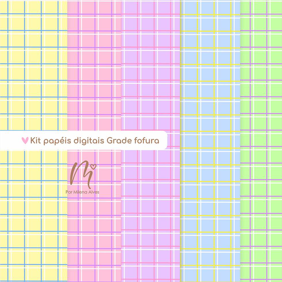 Miniatura: Kit papéis digitais Grade fofura