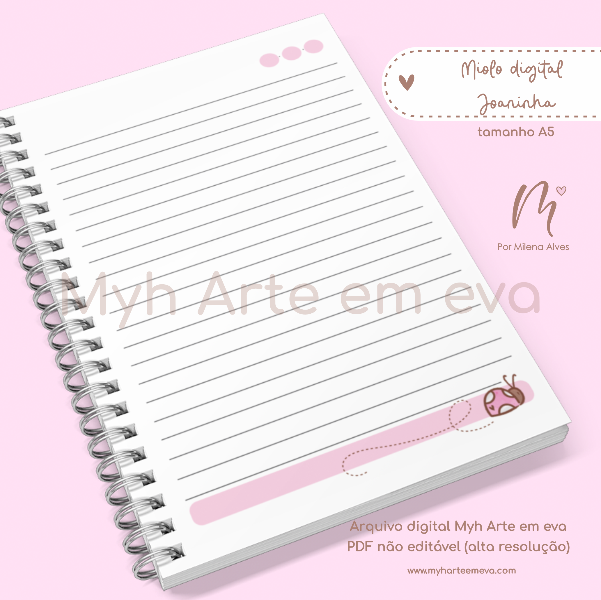 Miolo digital A5 Joaninha