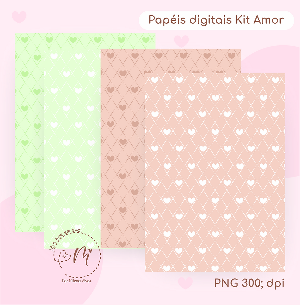 Miniatura: Kit papéis digitais Amor
