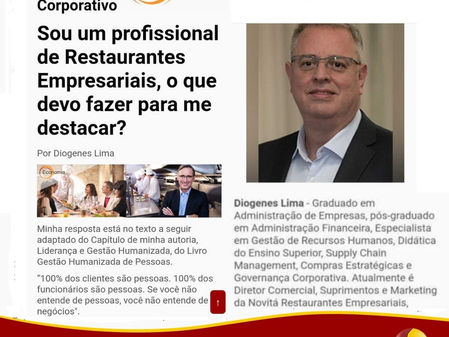 O pessol da @Marketing Nutricinal me fez a seguinte pegurnta: "Sou um profissional de Restaurantes Empresariais, o que devo fazer para me destacar?
