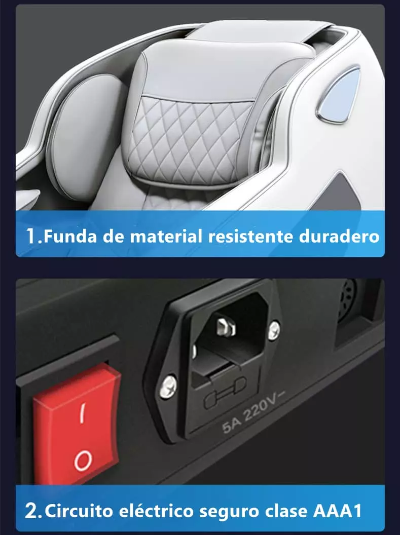detalles del sillon masajeador