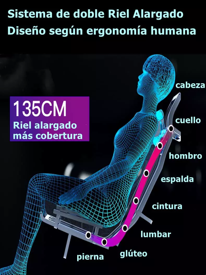 sillon con riel alargado para masaje